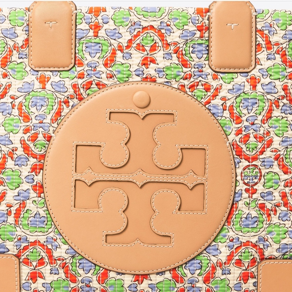 NEW AUTHENTIC TORY BURCH ELLA FLORAL QUILTED TOTE - Picture 7 of 10